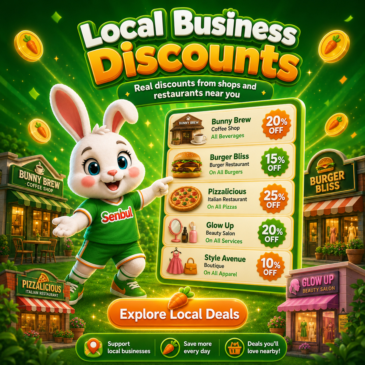 Local business discounts near you on Senbul