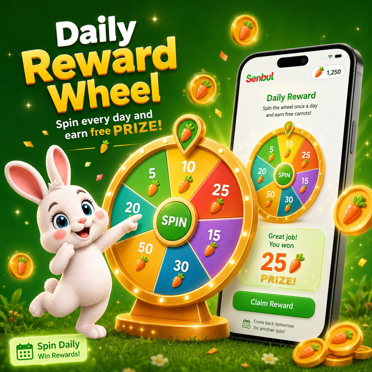 Daily reward wheel spin on Senbul